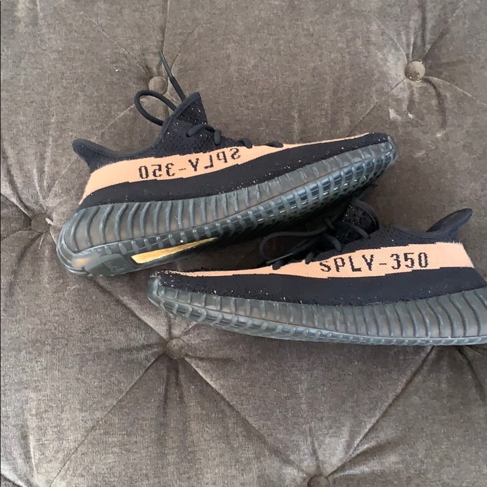 Yeezys 350 v2 black and copper